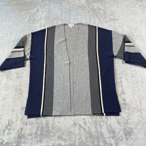 Per Se Cardigan Womens Size Small Gray Blue Cashmere Wool Oversized Luxury Soft